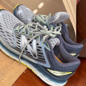 New Balance Gray and Lime Athletic Shoes